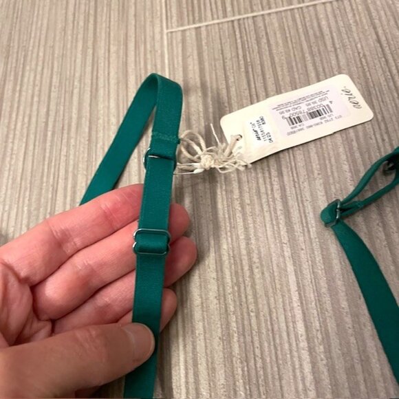 NWT Aerie Smoothez Green Unlined Sheer Mesh Balconette Underwire Bra 36B - Picture 6 of 11